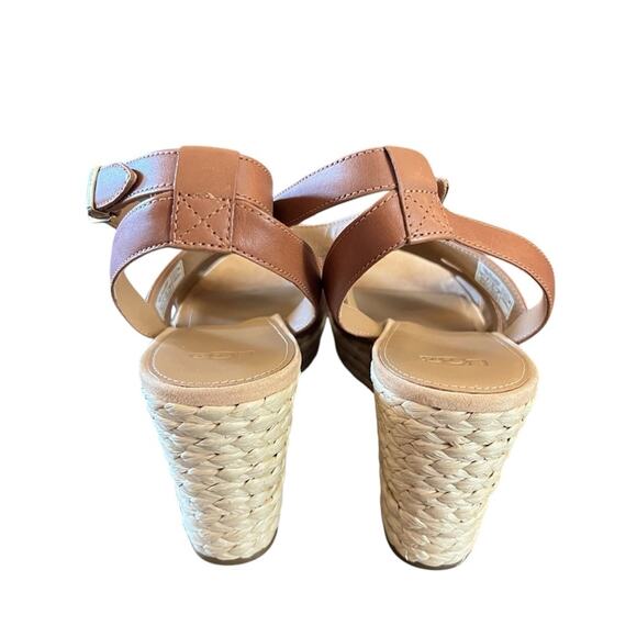 UGG Careena  Leather Ankle-Strap Espadrille Platform Wedge Sandals NEW Size 11 - Picture 5 of 9